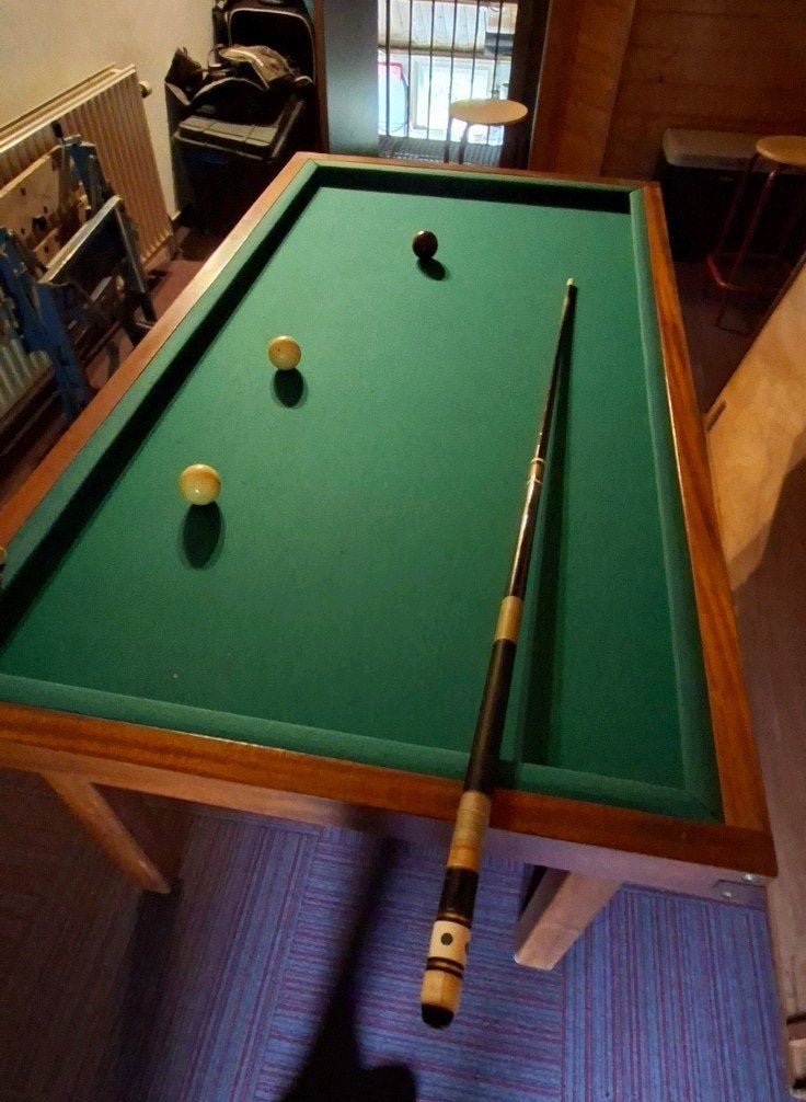 Biljarttafel (175x95) met keu en ballen, Ophalen, Gebruikt, Biljarttafel