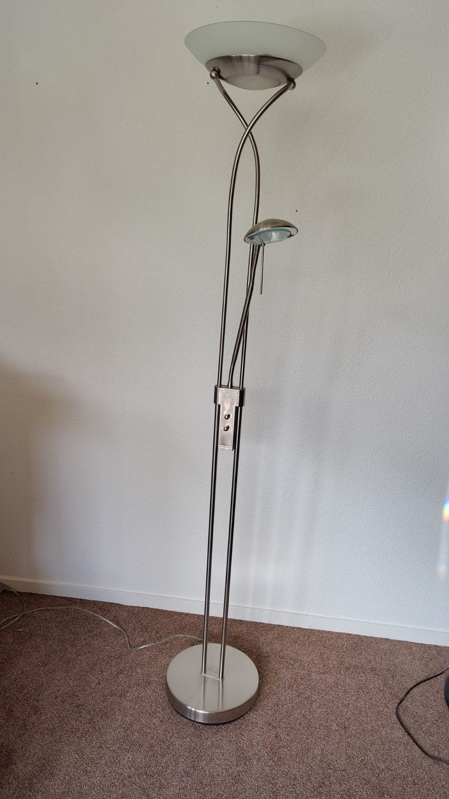 Stalamp met leeslamp, Ophalen, Gebruikt, Overige fittingen, Glas