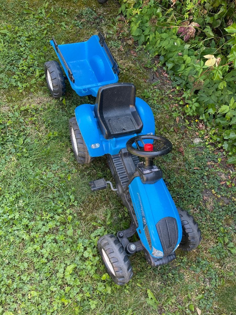 Traptractor met aanhanger - blauw, Ophalen, Gebruikt, Trapvoertuig