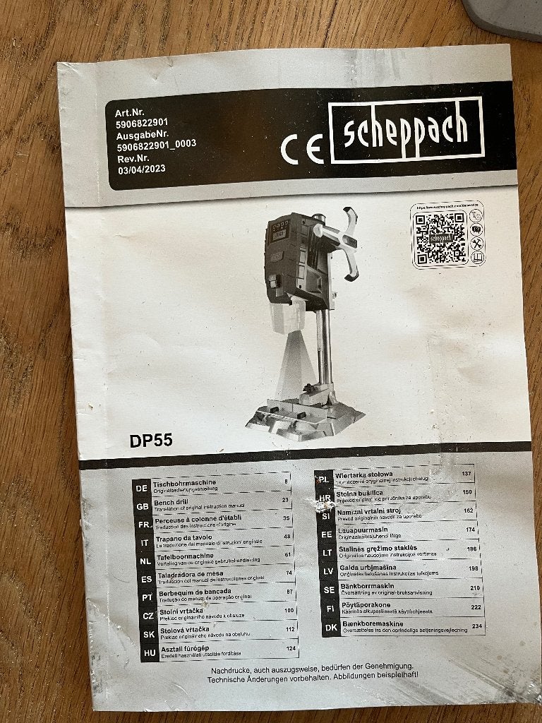 Scheppach Staande boormachine / tafel boormachine, Doe-het-zelf en Verbouw, Gereedschap | Boormachines, 600 watt of meer, Variabele snelheid
