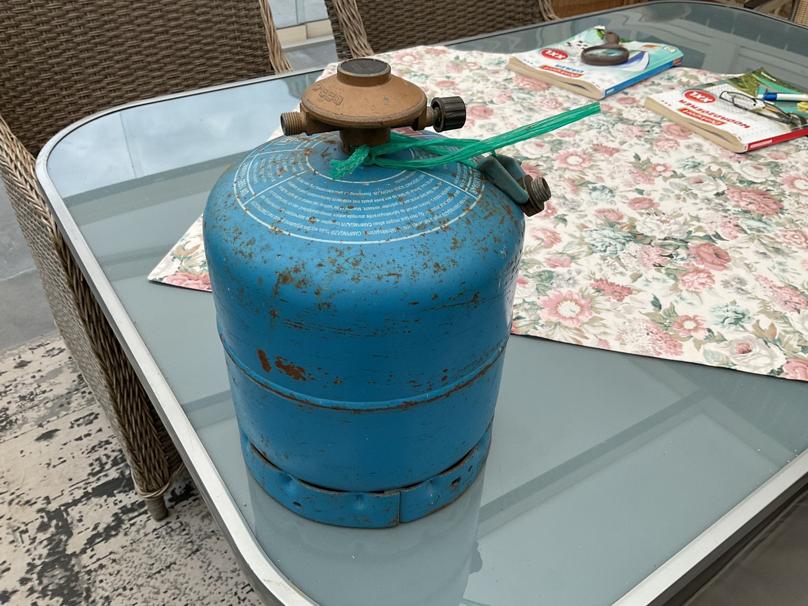 Campingaz fles 907, Ophalen, Gebruikt