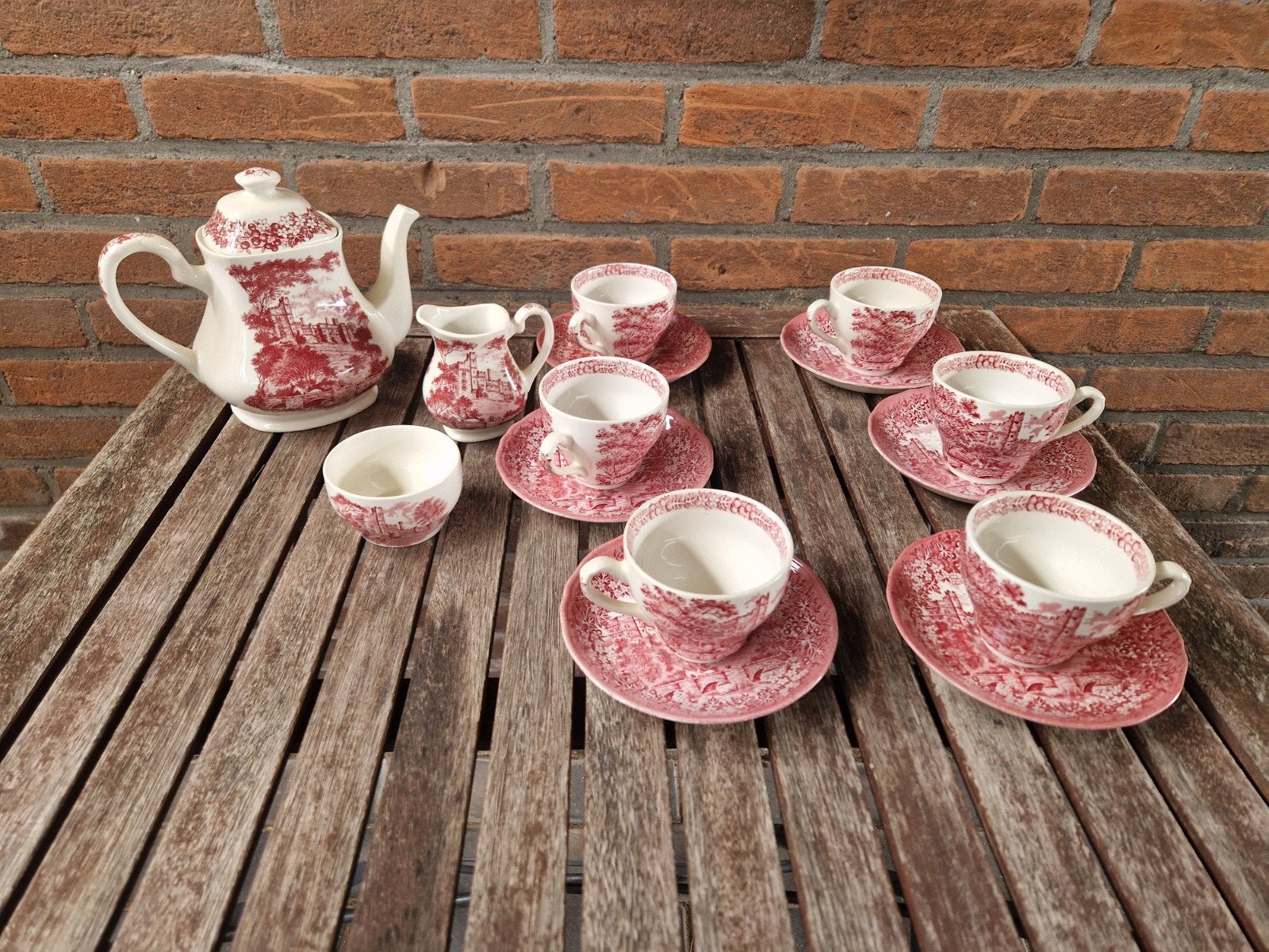 mooie set merrie england servies, Ophalen, Gebruikt