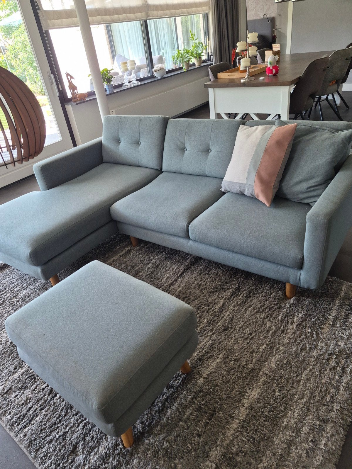 Compacte hoekbank met chaise longue - Sofa Company, Ophalen, Gebruikt, Hoekbank, Driepersoons