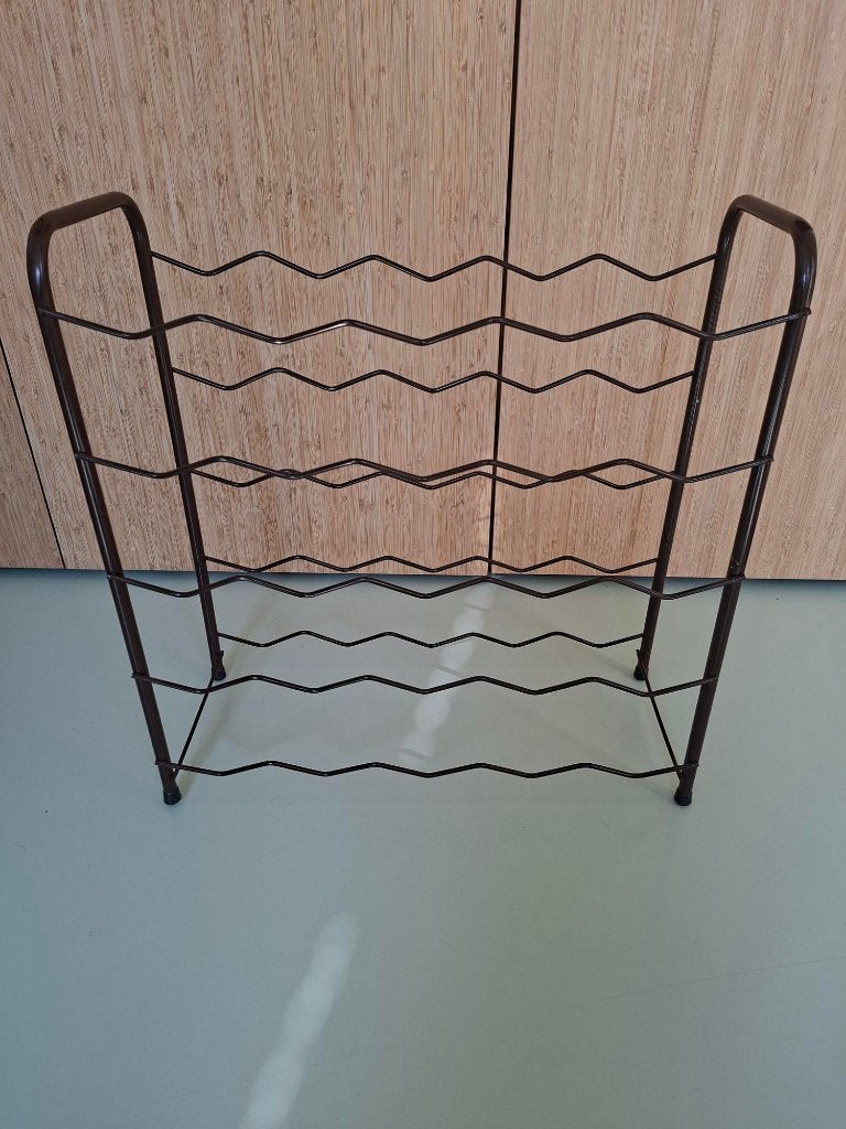 bruin vintage wijnrek 25 flessen industrieel design retro, 50 – 75, Gebruikt, Ophalen of Verzenden, 25 flessen of meer