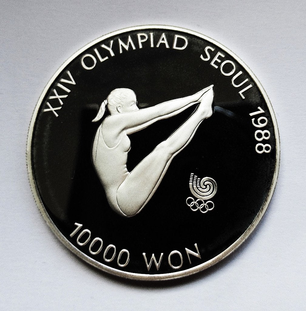 South Korea 10000 won 1988 Gymnast, Verzenden, Zuidoost-Azië, Zilver