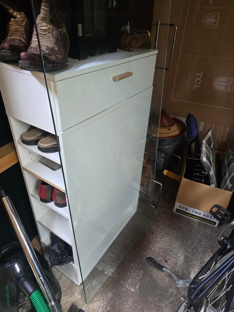 Witte schoenenkast met lade, Ophalen of Verzenden, Gebruikt, Modern, functioneel