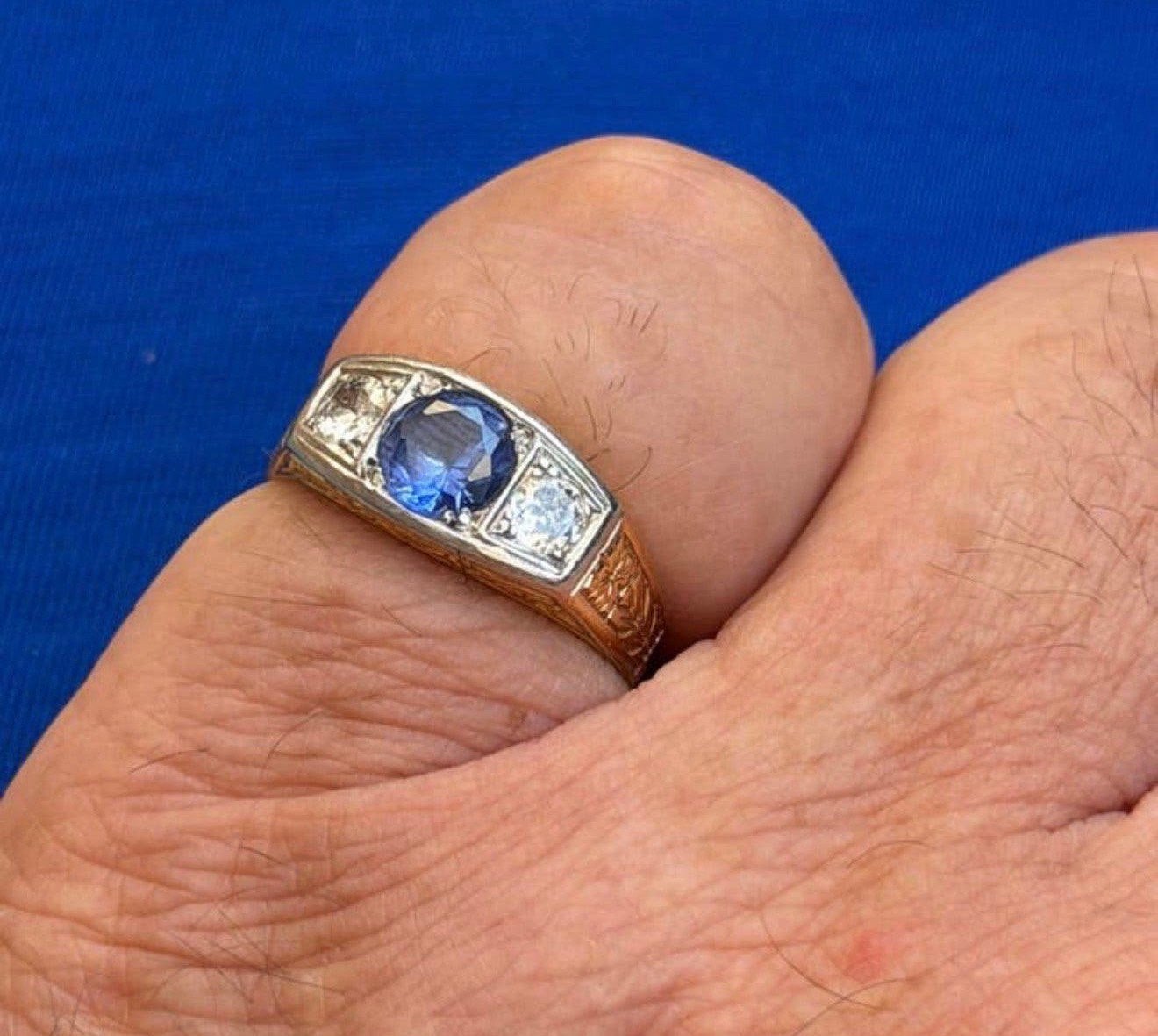 18 karaat gouden ring met natuurlijke diamant en tanzaniet!, 18 tot 19, Ophalen of Verzenden, Met edelsteen, Dame