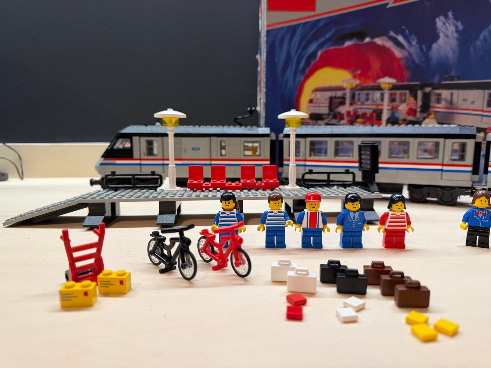 LEGO 9V Metroliner XXL – 2x 4558 + Club Car + 90+ rails, Inclusief extra onderdelen, Lego, Ophalen of Verzenden, Zo goed als nieuw