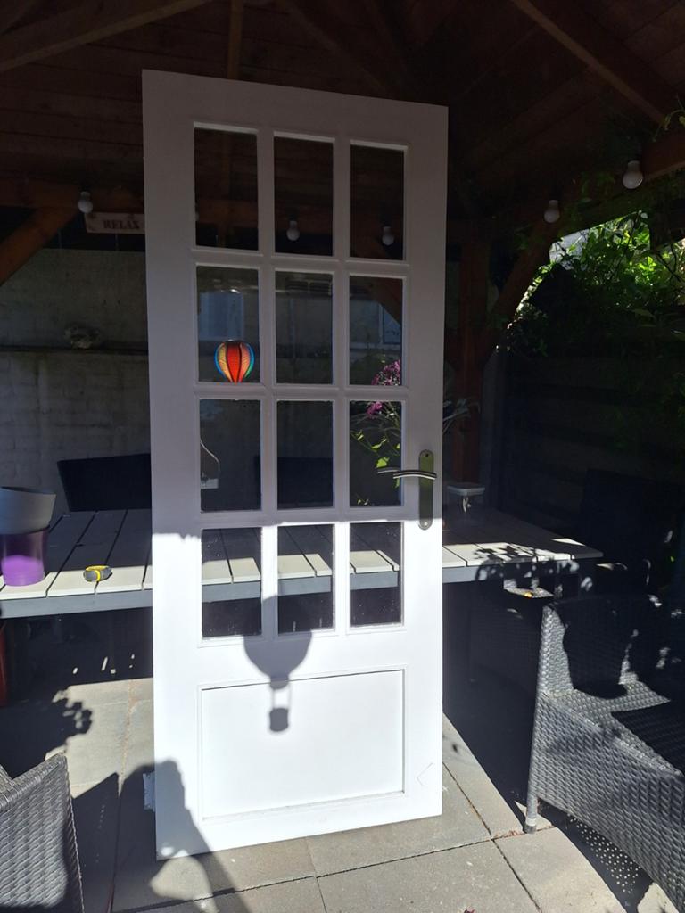 Binnendeur 201x80 met glas - goede staat, Doe-het-zelf en Verbouw, Deuren en Horren, Ophalen, Gebruikt, 80 tot 100 cm, Binnendeur