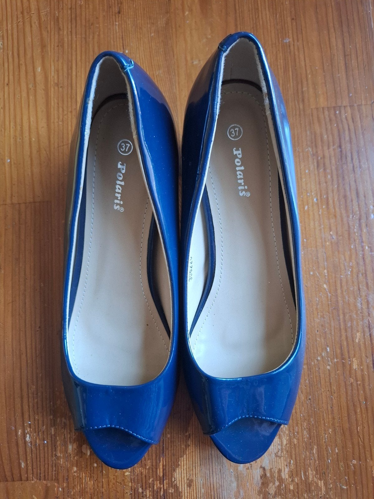 Donkerblauwe Polaris Peeptoe Pumps Maat 37, Pumps, Blauw, Polaris, Ophalen of Verzenden