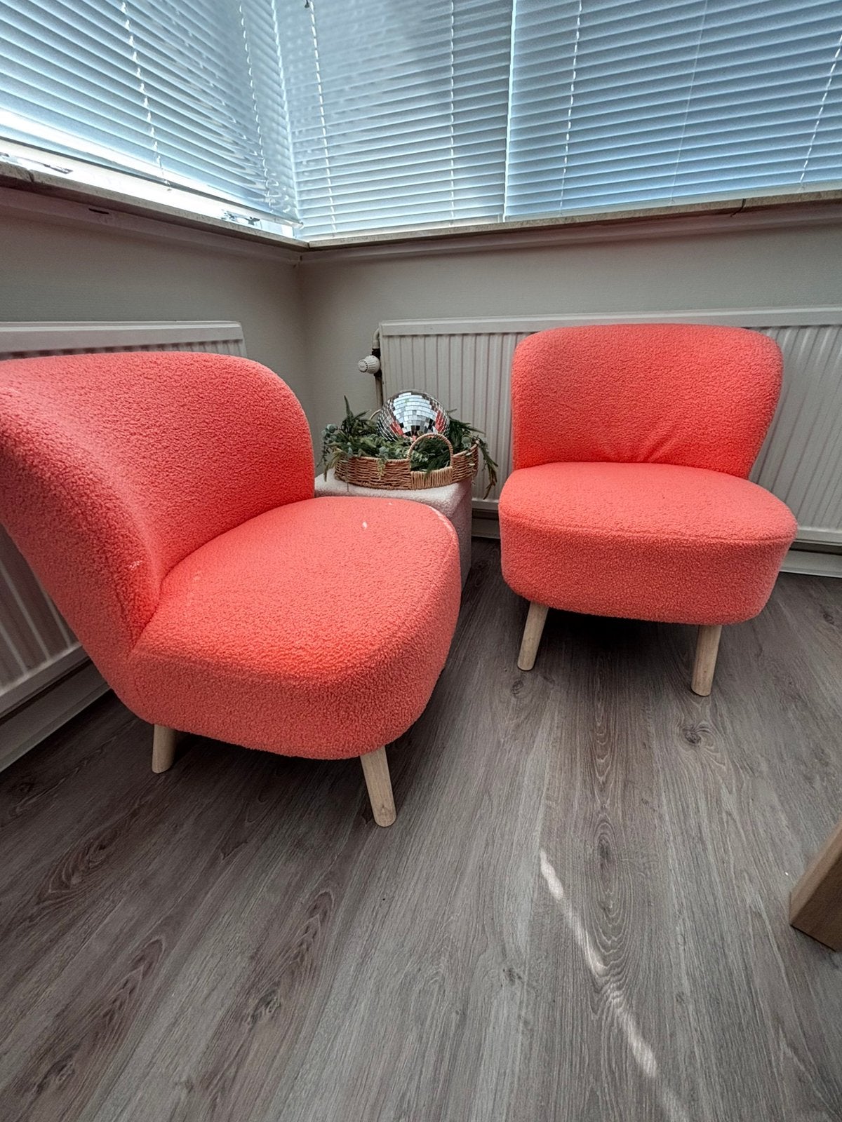 Fauteuils oranje koraal | als nieuw, Ophalen, Zo goed als nieuw, 75 tot 100 cm, 50 tot 75 cm