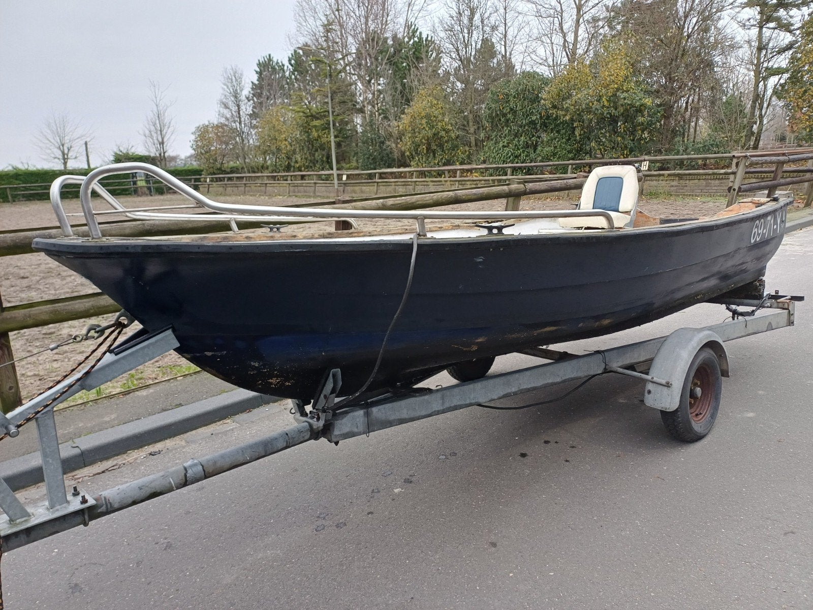 console boot met 15 pk en trailer opknapper, Ophalen, Gebruikt, 4 m, 10 tot 30 pk