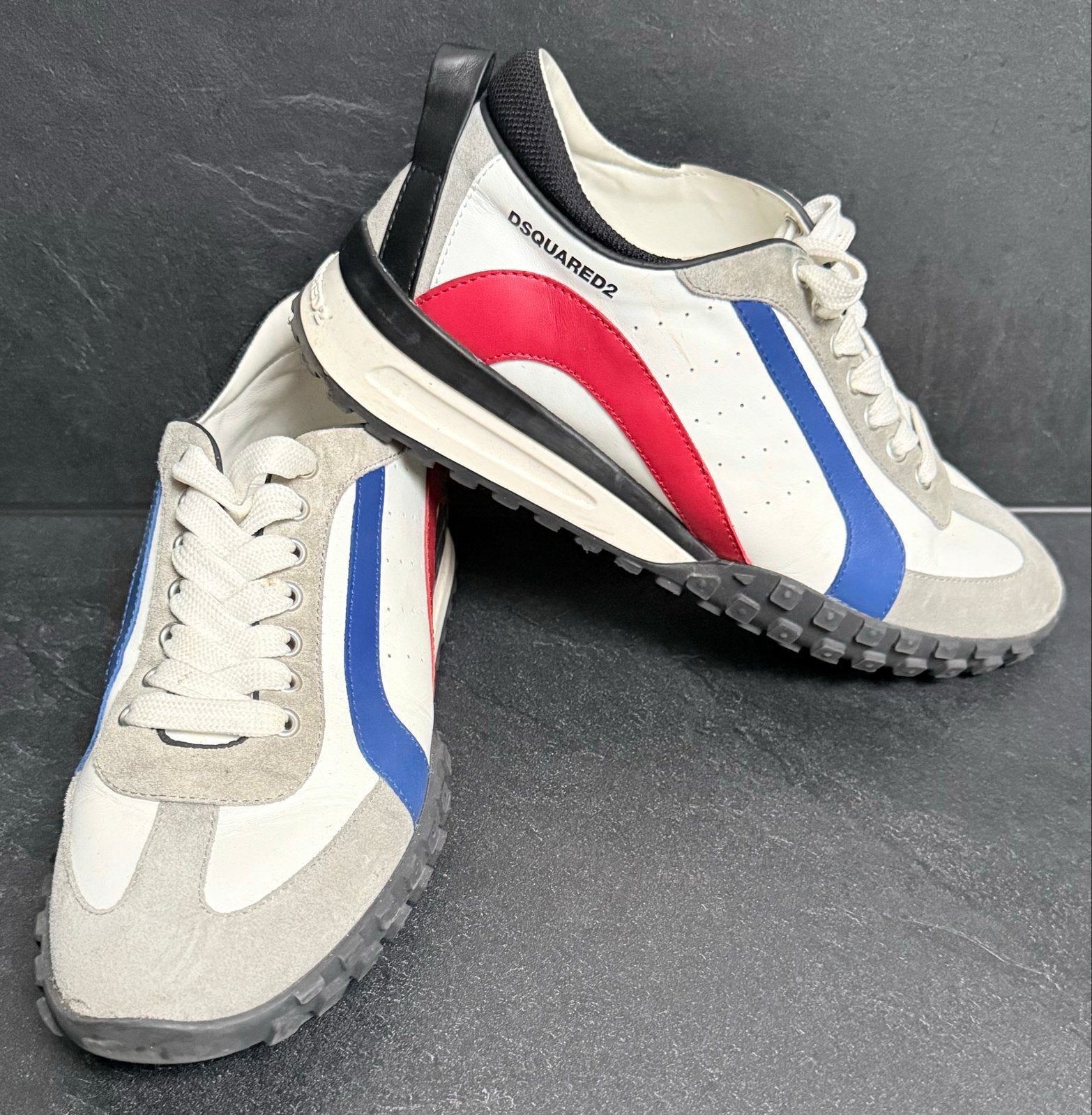 Dsquared2 Legend Sneakers Maat 43 - Wit/Rood/Blauw, Kleding | Heren, ., Wit, Ophalen of Verzenden, Sneakers of Gympen