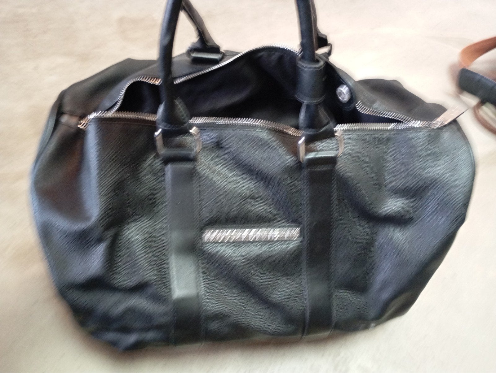 Zwarte Weekender van Kunstleer Model Trussardi, 40 tot 60 cm, Gebruikt, 20 tot 30 cm, Zwart