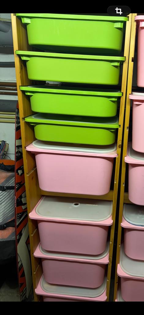 IKEA Trofast kast grenen, roze en groene bakken, Ophalen of Verzenden, Gebruikt