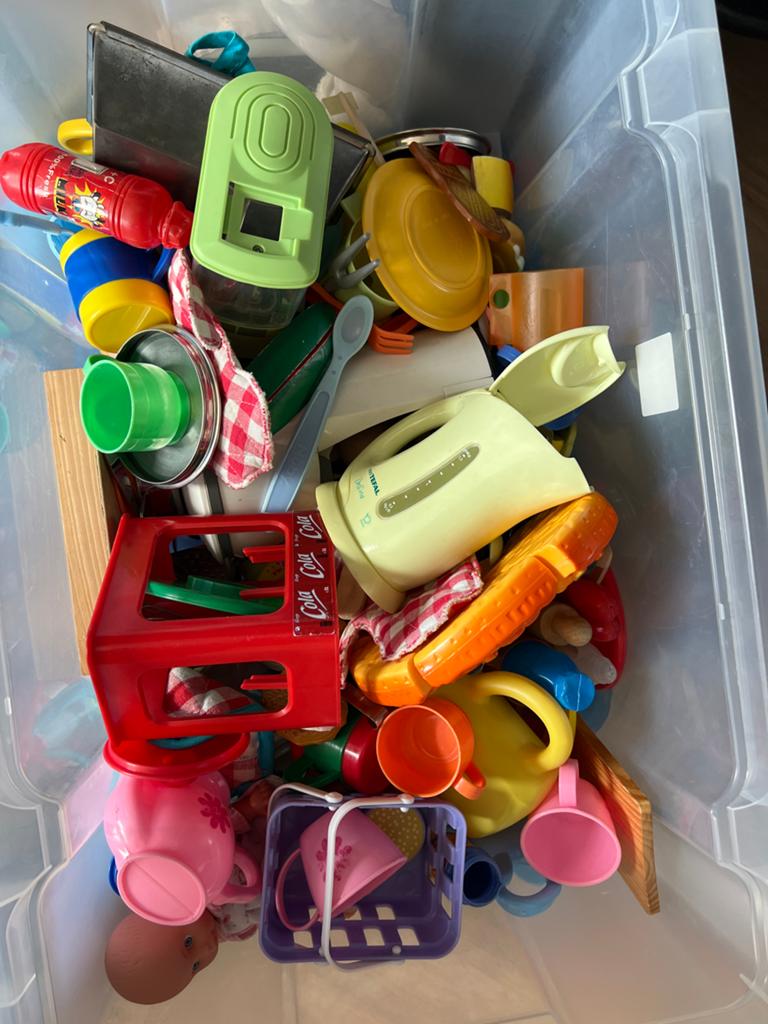 Grote partij speelgoedkeuken accessoires en fornuis, Ophalen of Verzenden, Gebruikt, Jongen of Meisje