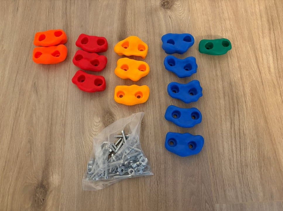 14 stuks Klimwand grepen set - Diverse kleuren en maten, Ophalen of Verzenden, Zo goed als nieuw, Klimsport-accessoire