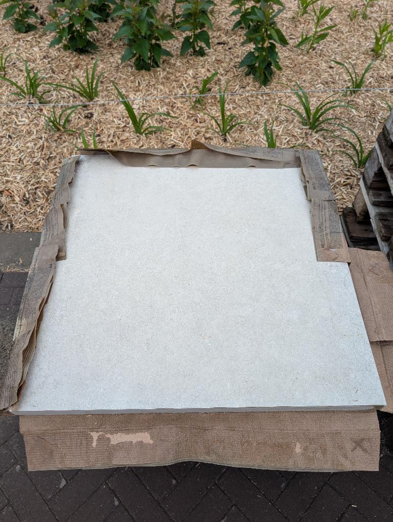 5 m2 keramische terrastegels 60x60x3 cm Taupe, Ophalen, Keramiek, Nieuw, 5 tot 10 m²