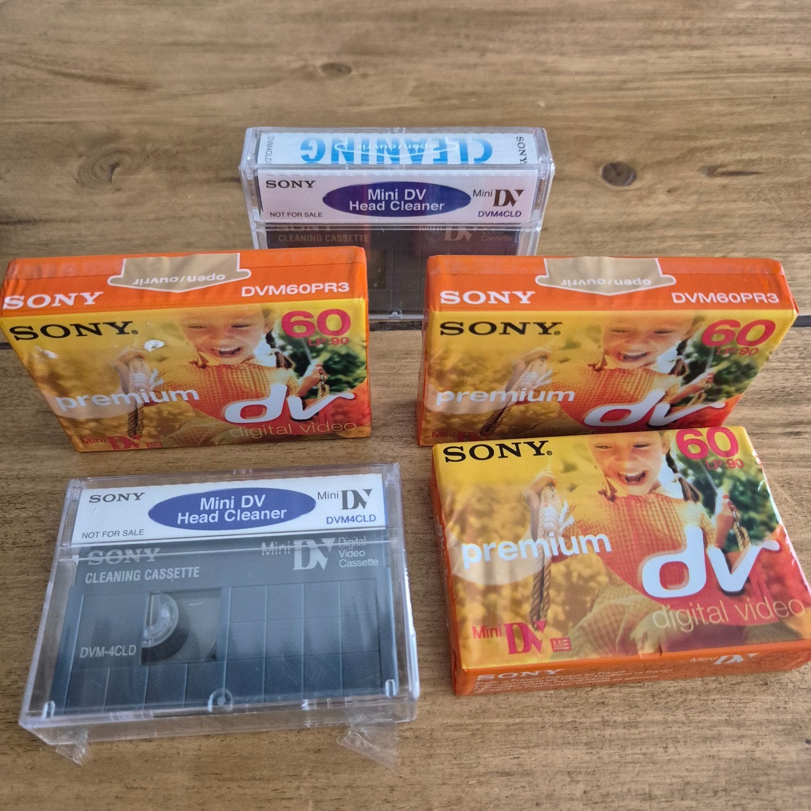 Sony Mini DV DVM60PR3 Videobanden & DVM4CLD Head Cleaner, Ophalen, Nieuw, Videoband