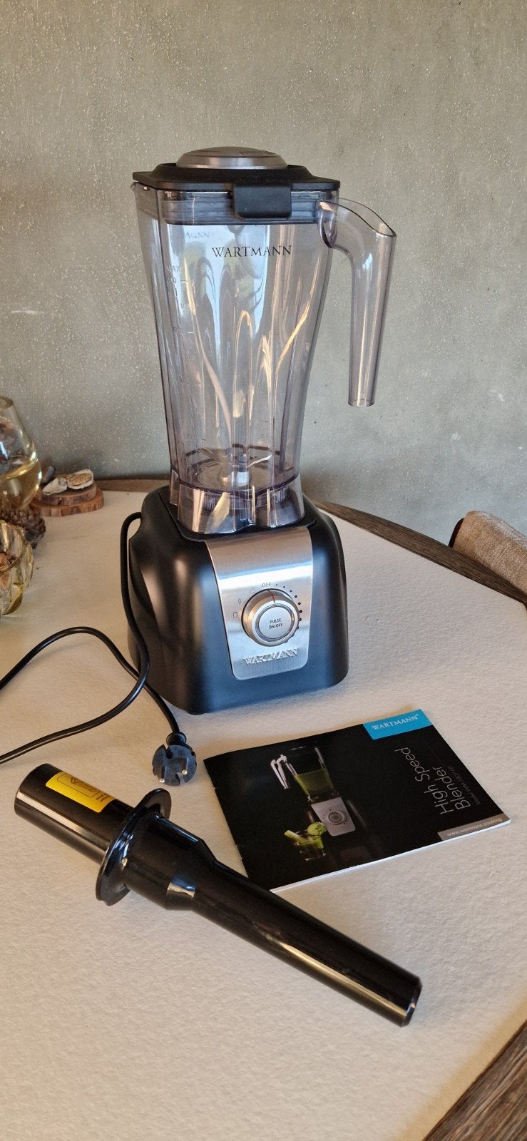 Wartmann high speed blender, WM-1807-HS, 1250 W, mat zwart., Witgoed en Apparatuur, Ophalen of Verzenden, Zo goed als nieuw, Powerblender