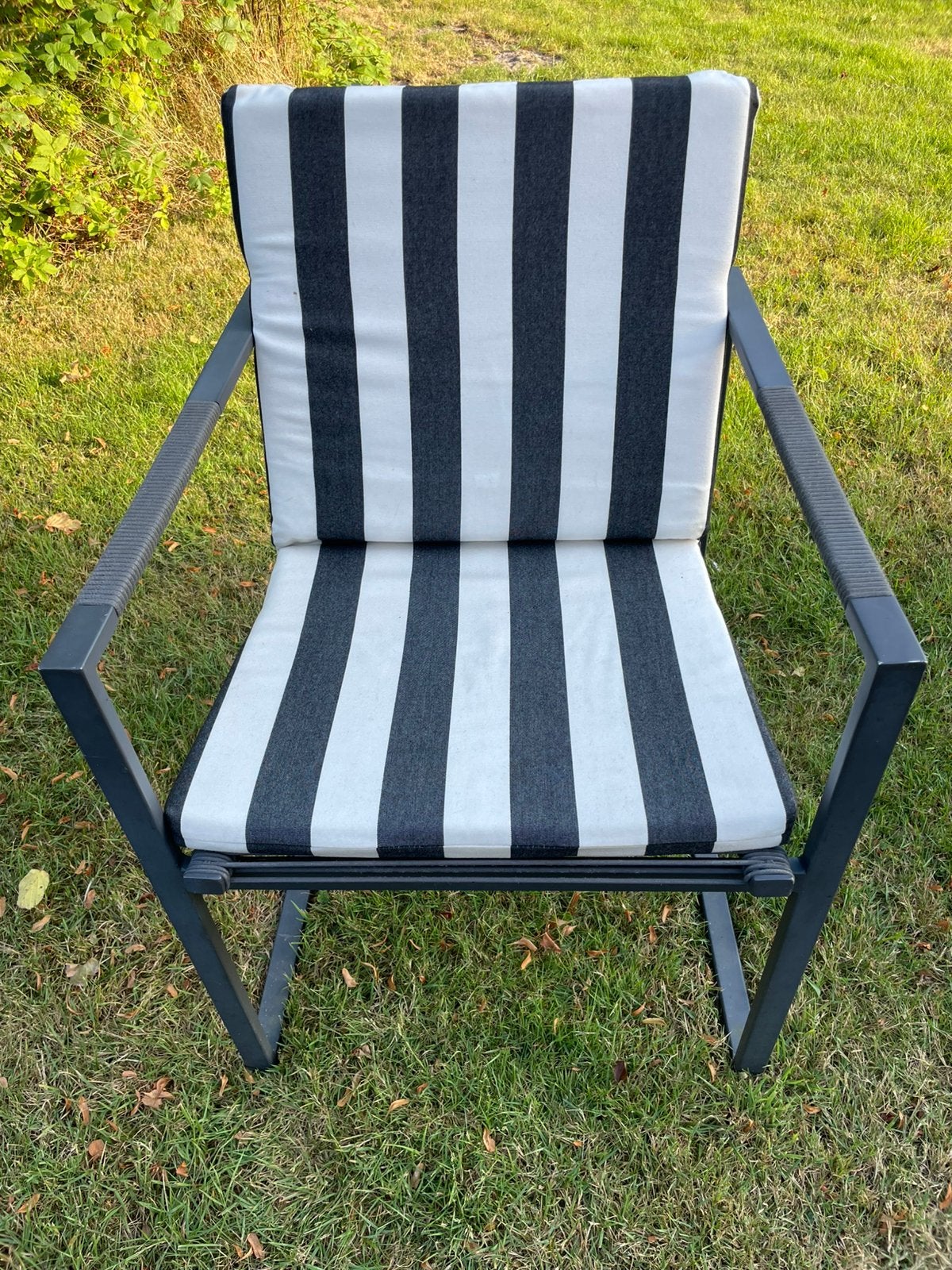 6 Borek tuinstoelen inclusief kussens  – antraciet/wit, Ophalen, Gebruikt