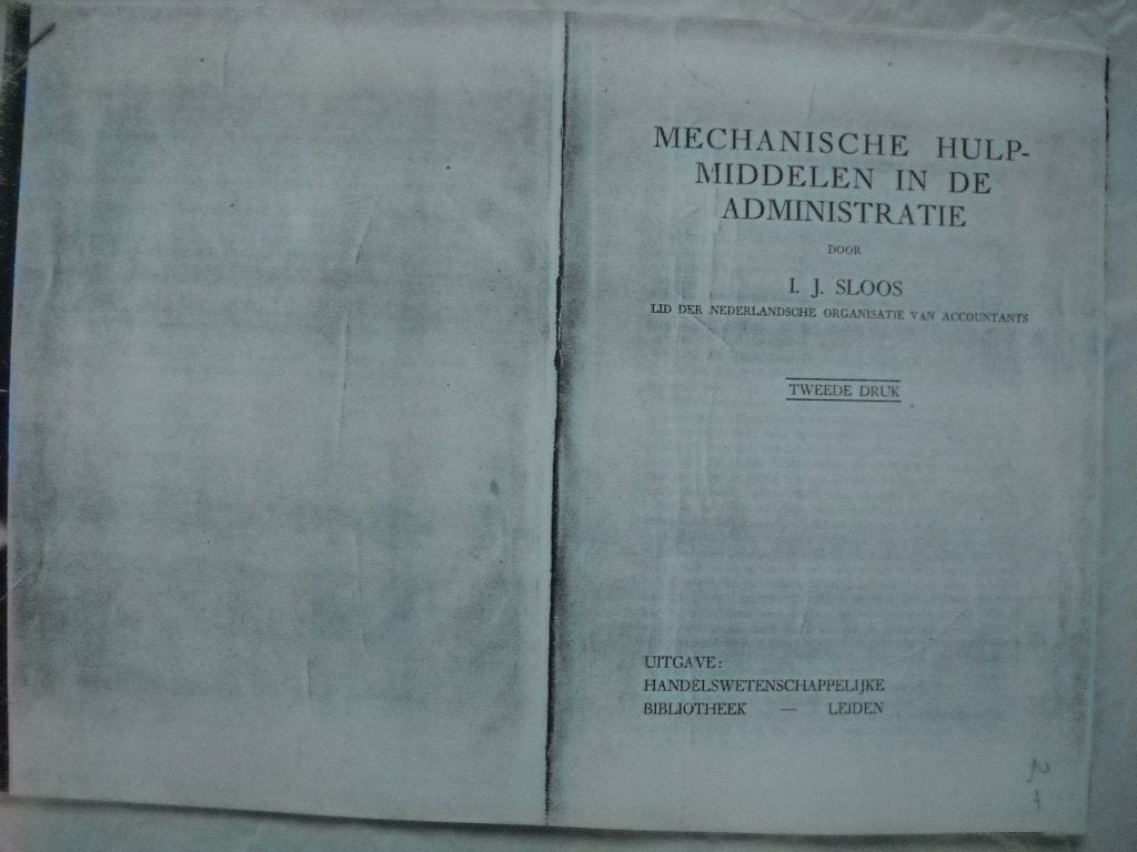 Mechanische hulpmiddelen in de administratie, L.J.Sloos, Verzenden, Gebruikt