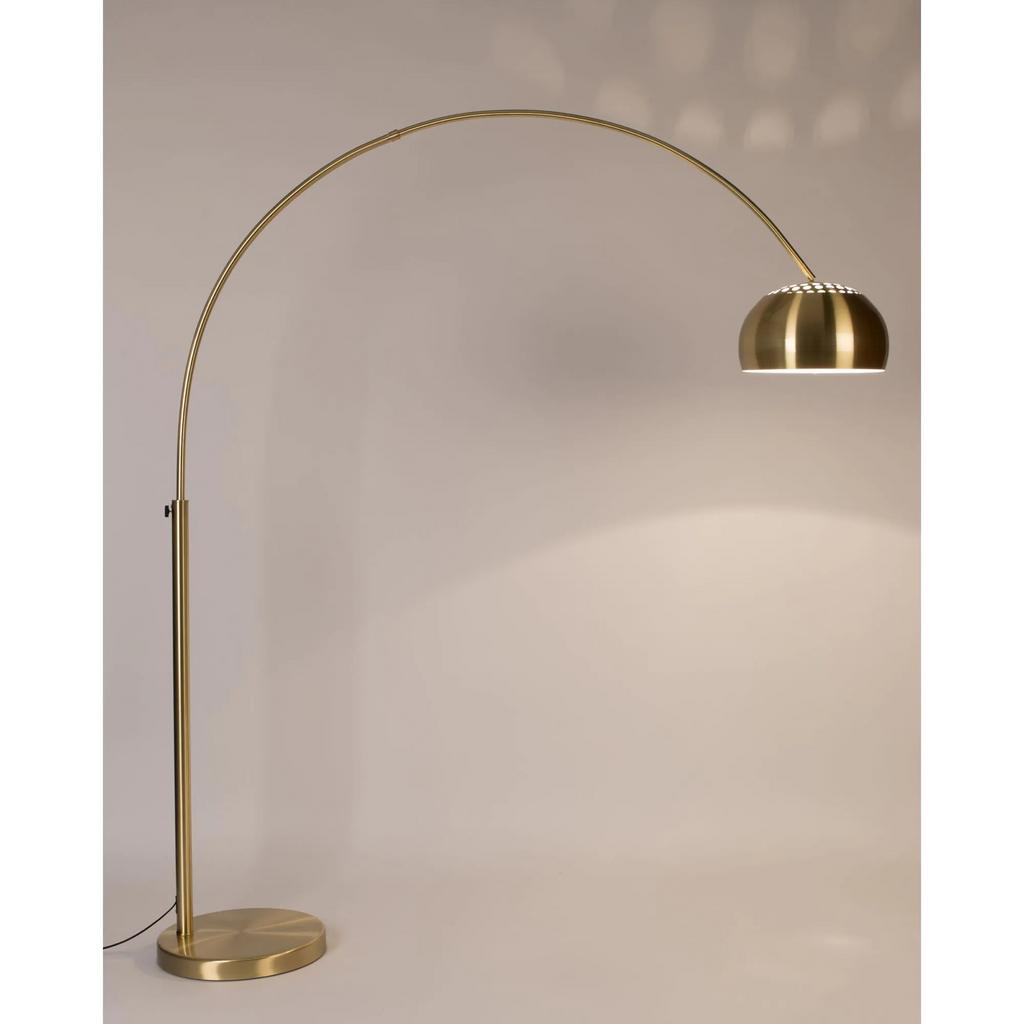 Stijlvolle Gouden Booglamp - Merk Zuiver, Ophalen, Zo goed als nieuw, Metaal, 150 tot 200 cm