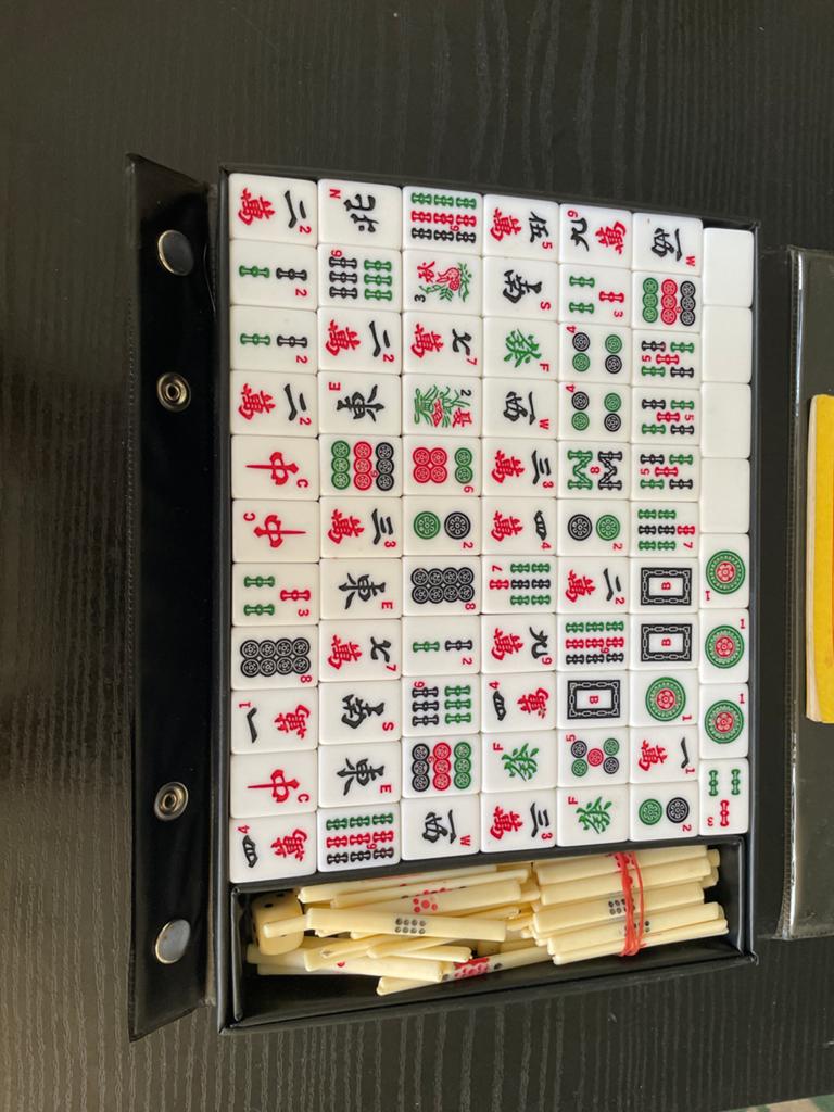 Vintage Mah-Jong gezelschapsspel met handleiding, Ophalen of Verzenden, Gebruikt