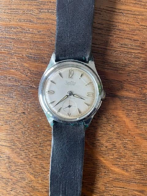 Vintage Zentra herenhorloge, Overige merken, Staal, Met bandje, 1960 of later