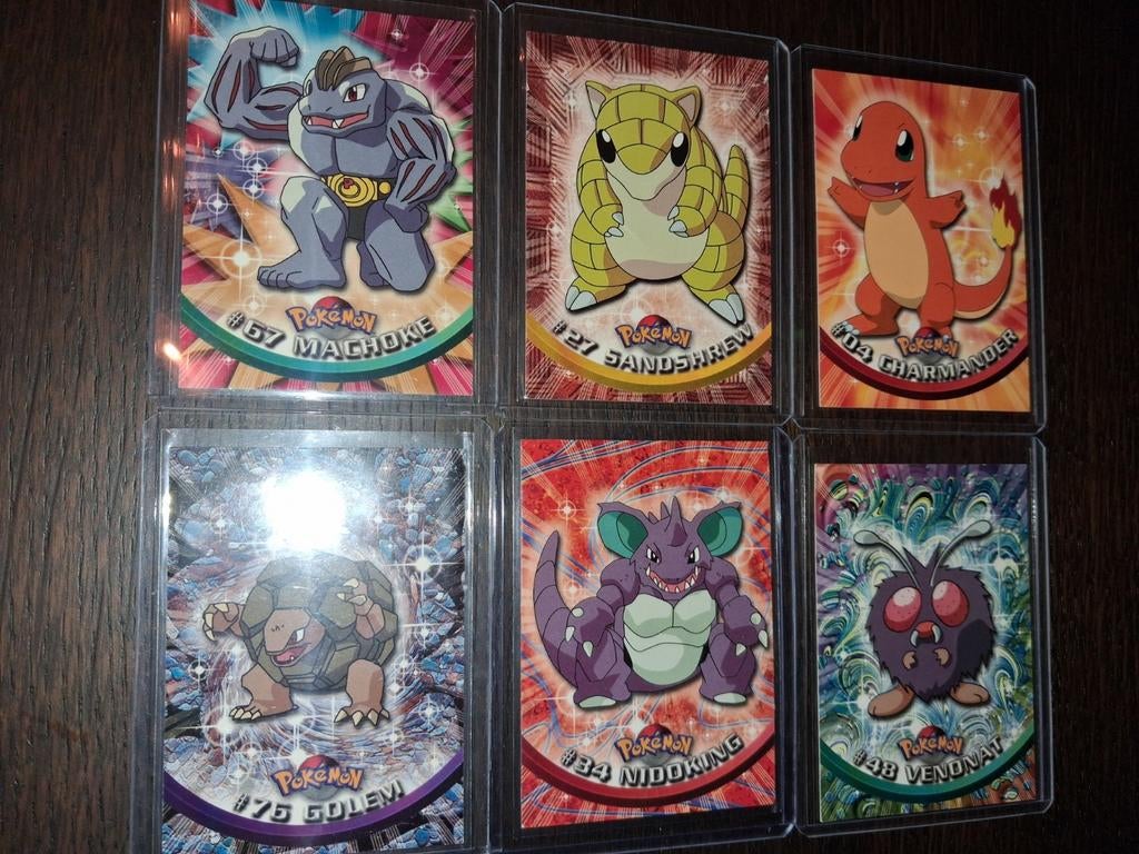 Oude Pokémon kaarten - Machoke, Sandshrew, Charmander, Golem, Ophalen of Verzenden, Gebruikt, Meerdere kaarten
