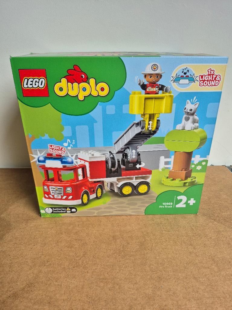 Duplo 10969 brandweerauto, Ophalen of Verzenden, Zo goed als nieuw, Complete set, Duplo