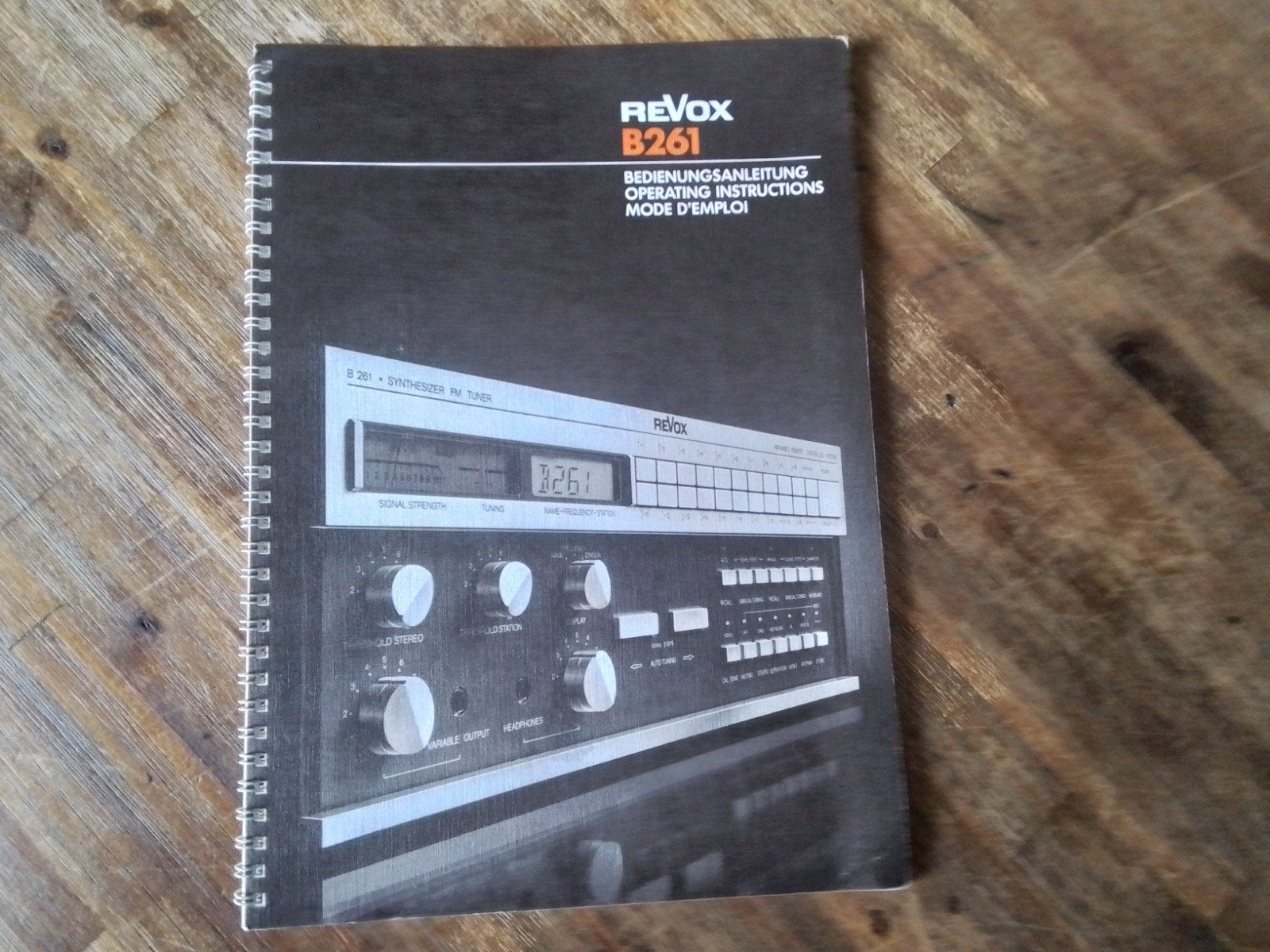 Handleiding Revox B261 Synthesizer FM Tuner, Ophalen of Verzenden, Gebruikt, Analoog