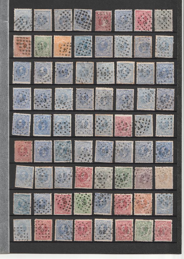 PUNTSTEMPELS partij tussen 1867/1891, Postzegels en Munten, Ophalen of Verzenden, T/m 1940, Gestempeld