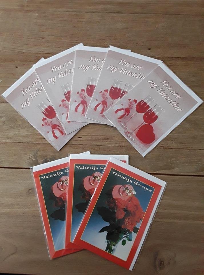 Valentijn wenskaarten - kaarten / enveloppen nieuw in folie, Ophalen of Verzenden, Nieuw
