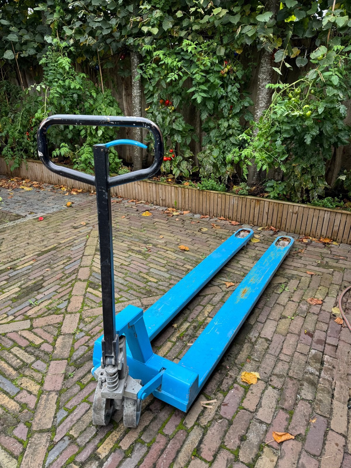 Blauwe pompwagen - 2 meter lang, Doe-het-zelf en Verbouw, Ophalen, Gebruikt