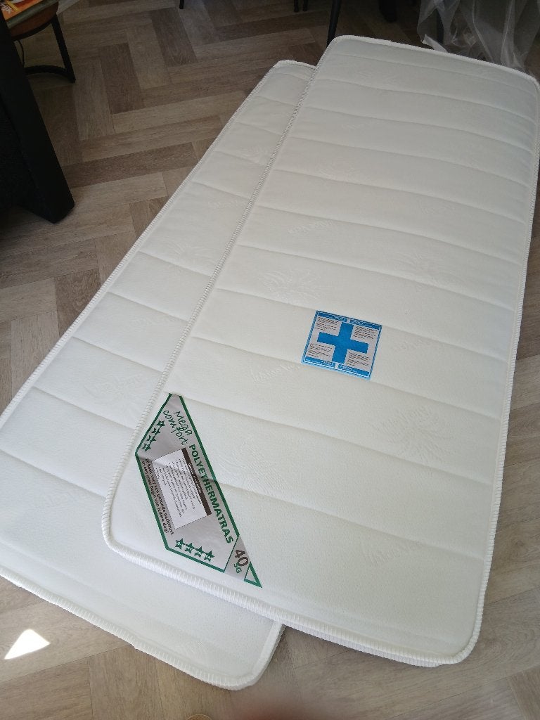 2 Topdekmatras - Topper 70x180 - Polyether SG40 6cm - Medium, Ophalen, 190 cm of minder, Zo goed als nieuw, Matras