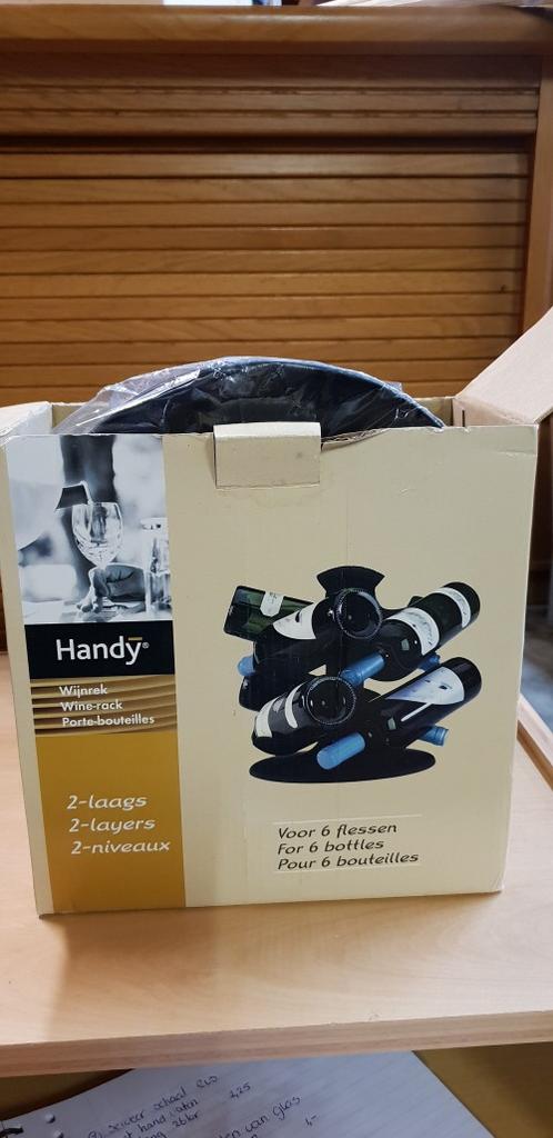 Wijnrek van zwarte kunststof voor 6 flessen, merk Handy, Nie, Ophalen of Verzenden, 'T Olde Gre-j, Info@toldegrej.nl, Endepoelstraat 20f Didam