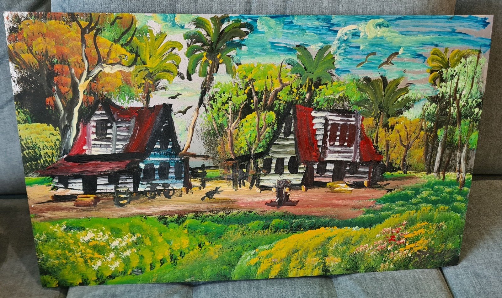 Schilderij Bouis - Surinaamse straatkunst op zinkplaat, Ophalen of Verzenden