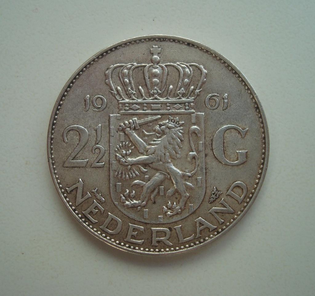 2,5 Gulden 1961 - zilver -, Ophalen, Koningin Juliana, 2½ gulden, Zilver