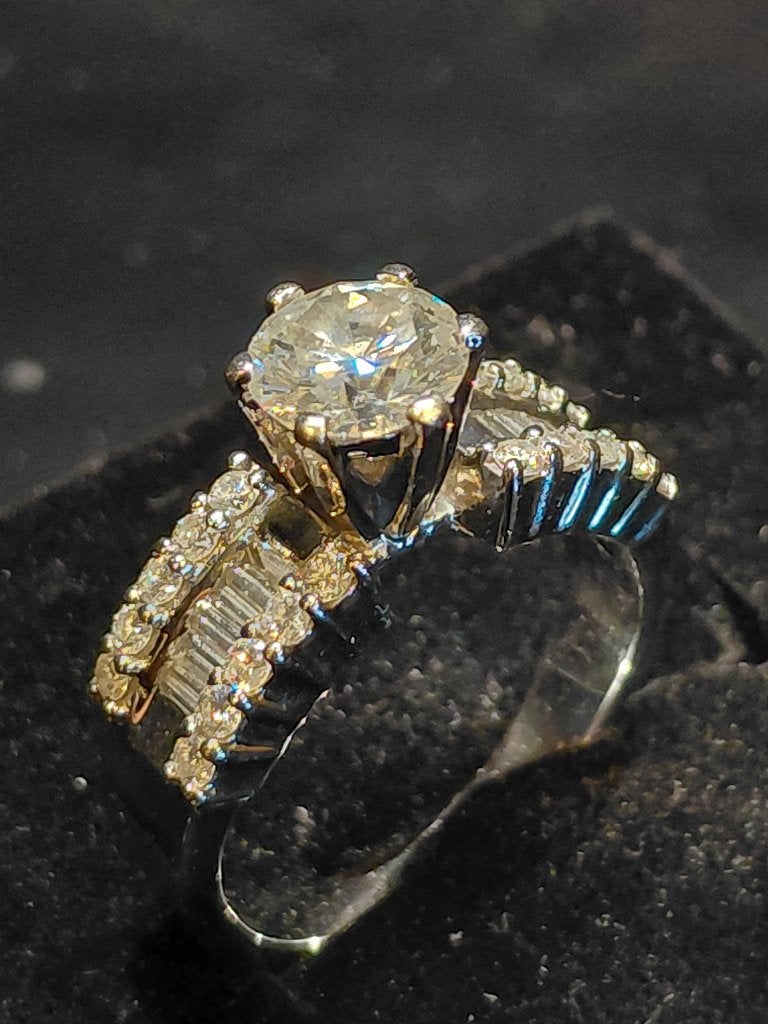 Witgouden ring met 1,24 Caraat natuurlijke briljant, Sieraden, Tassen en Uiterlijk, Ringen, Ophalen, Wit, Zo goed als nieuw, 17 tot 18
