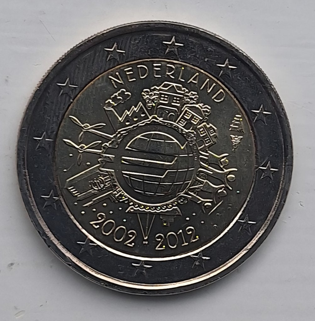 2 euro 2012 Nederland - 10 jaar euromunt / TYE, Ophalen of Verzenden, Overige landen, 2 euro, Losse munt