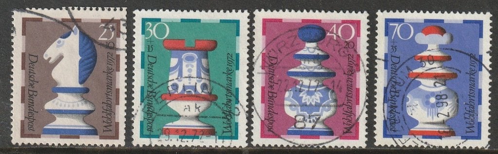 BRD 1972 742/745 Schaken, Gest, Ophalen of Verzenden, BRD, Gestempeld