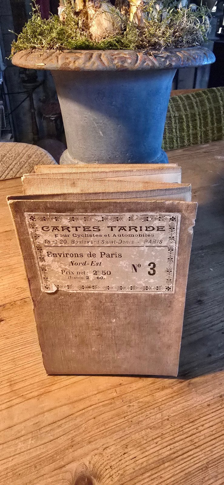 Oude Franse wegenkaart Cartes Taride nr 3 omgeving Parijs, Ophalen of Verzenden