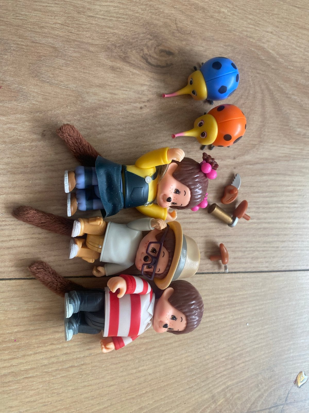 3 Monchichi poppetjes met accessoires en 2 beestjes, Ophalen of Verzenden, Zo goed als nieuw, Overige typen