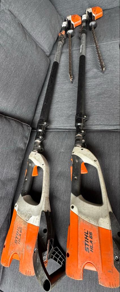 Set van 2 Stihl HLA 85 Accu Heggenschaar (zonder accu/lader), Ophalen of Verzenden, Gebruikt, Accu