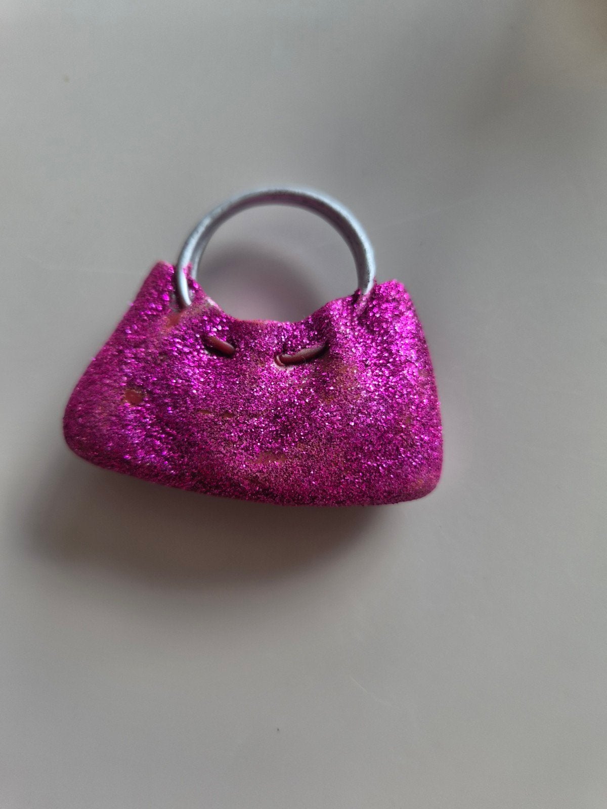 Roze glitter tasje voor Barbie, Ophalen of Verzenden, Gebruikt