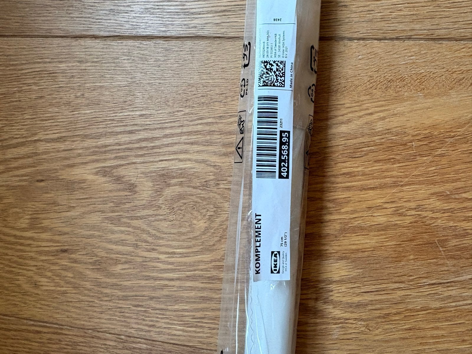 IKEA KOMPLEMENT kledingroede 75 cm voor PAX-kast, Huis en Inrichting, Ophalen, Nieuw, 50 tot 100 cm, Minder dan 25 cm