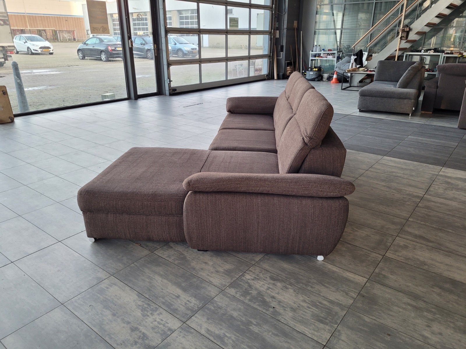 Foto 7 van ✅️️️️️ GEREINIGD bruingrijze hoekbank 295x175 | BEZORGEN