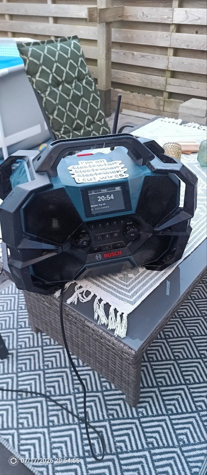 Bosch Blauw Bouwradio in nieuwstaat met accu, Ophalen of Verzenden
