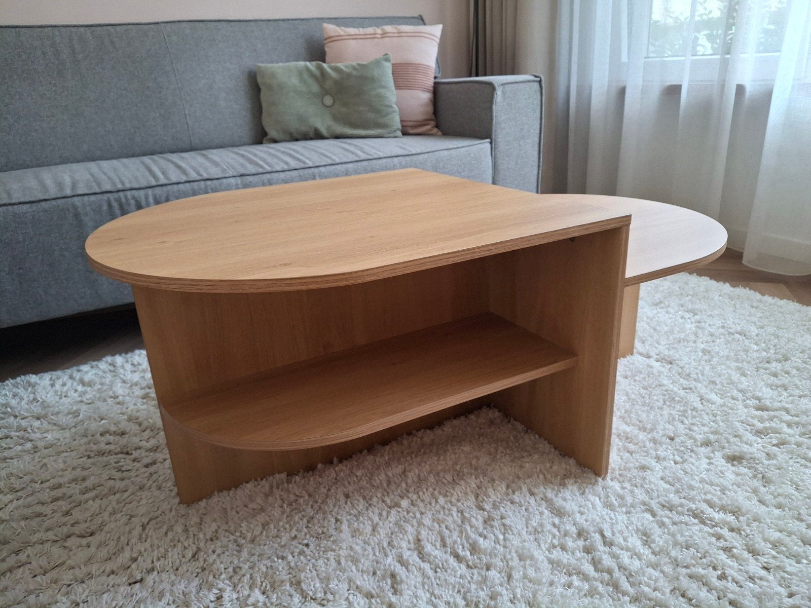 Salontafel 60x107cm, Ophalen, Eikenhout, 100 tot 150 cm, 50 – 75